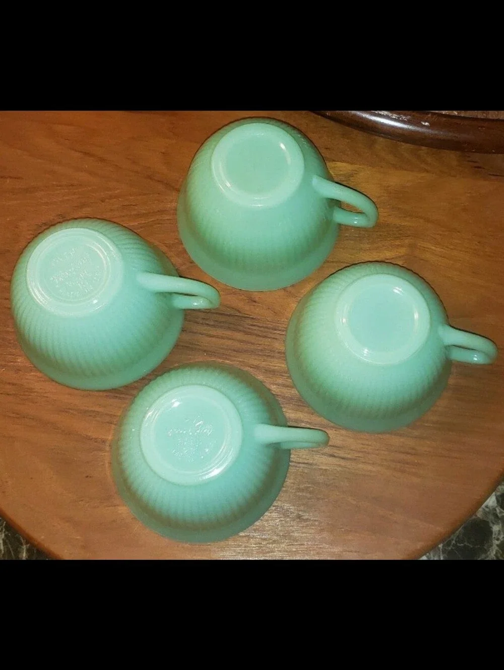 Vintage Ribbed Jadeite Cups